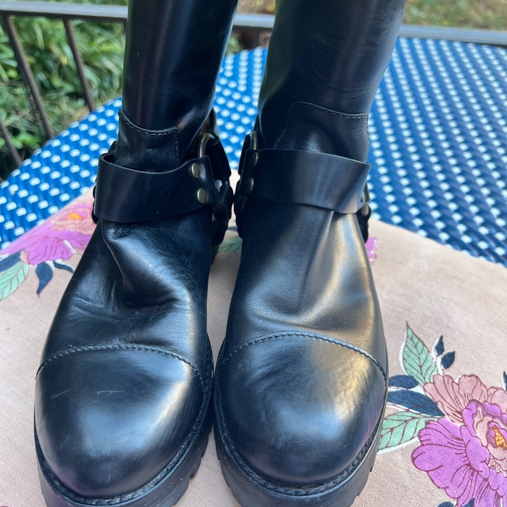 Dolce & Gabbana Made in Italy Black Leather Moto Boots Excellent Condition! - Picture 10 of 16